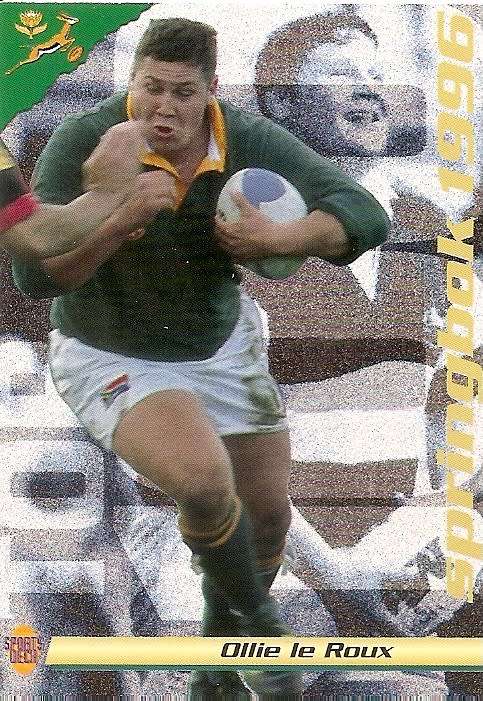 OLLIE LE ROUX (Springboks) - SPORTS DECK RUGBY COLLECTION  1996 - TRADING CARD 27