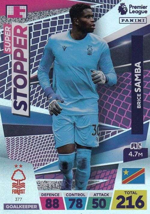 BRICE SAMBA - PANINI  English Premier League 2022/23 - `SUPER STOPPER` TRADING CARD 377