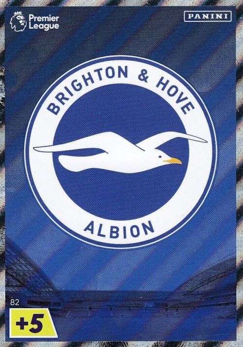 BRIGHTON & HOVE ALBION - PANINI  English Premier League 2022/23 -FOIL `CLUB BADGE` TRADING CARD 82