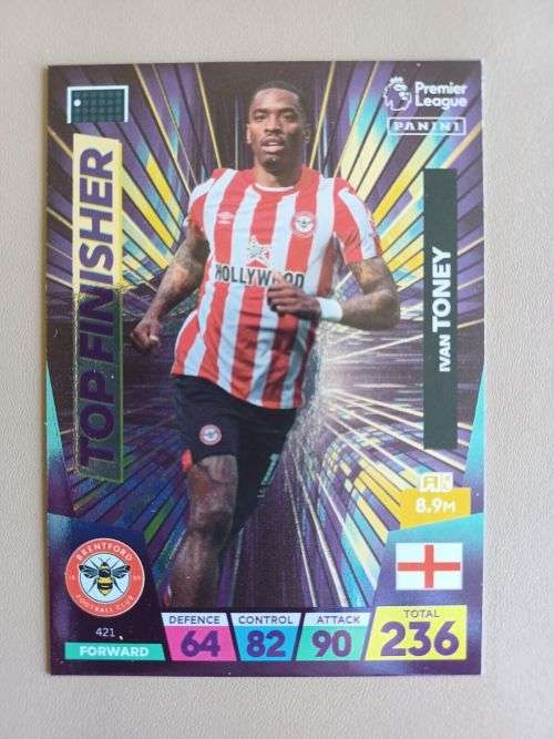 IVAN TONEY - PANINI  English Premier League 2022/23 - `TOP FINNISHER` TRADING CARD 421