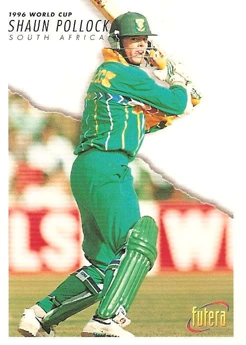 SHAUN POLLOCK - 1996 FUTERA CRICKET WORLD CUP COLLECTION - BASE TRADING CARD 23
