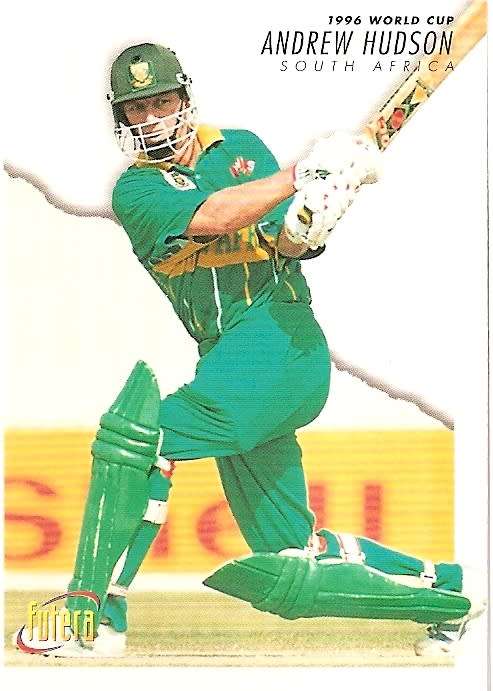 ANDREW HUDSON - 1996 FUTERA CRICKET WORLD CUP COLLECTION - BASE TRADING CARD 6