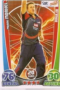 MORNE MORKEL - `TOPPS` CRICKET ATTAX IPL LEAGUE 2012 - `BASE` TRADING CARD