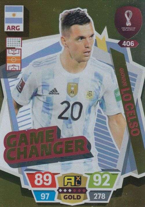 GIOVANI LO CELSO - PANINI `FIFA WORLD CUP 2022` QATAR - RARE `GAME CHANGER` TRADING CARD 406