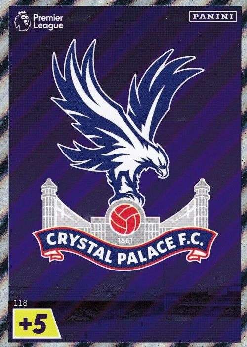 CRYSTAL PALACE - PANINI  English Premier League 2022/23 -FOIL `CLUB BADGE` TRADING CARD 118