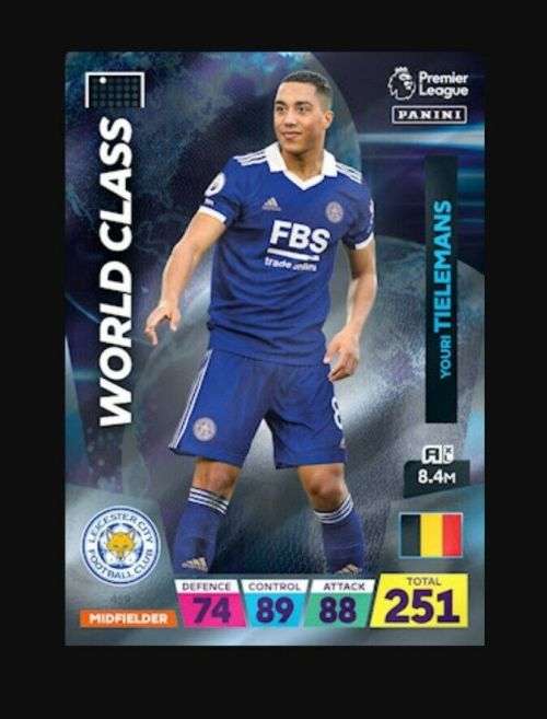 YOURI TIELEMANS - PANINI  English Premier League 2022/23 - `WORLD CLASS` TRADING CARD 459