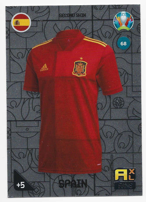 SPAIN - PANINI  `EURO 2020 KICK OFF` -  FOIL `SECOND SKIN FANS` TRADING CARD 68