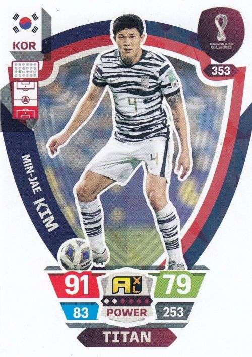 MIN JAE KIM - PANINI `FIFA WORLD CUP 2022` QATAR - FOIL `TITAN` TRADING CARD 353