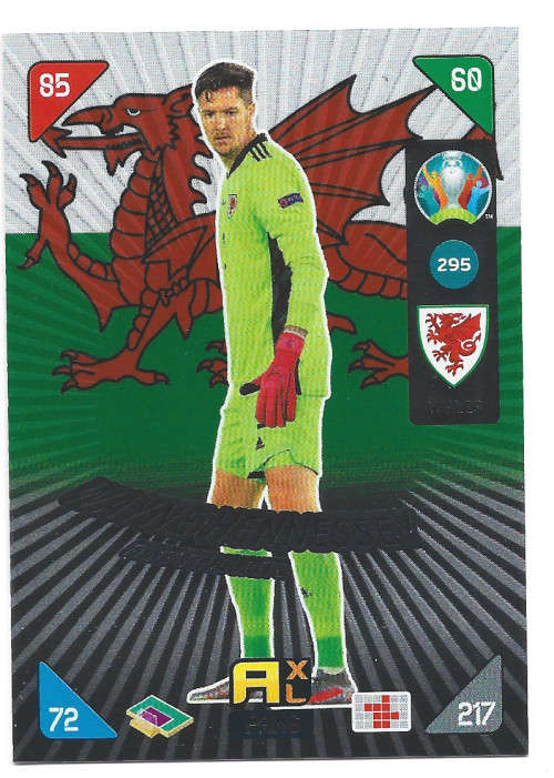 WAYNE HENNESSEY - PANINI  `EURO 2020 KICK OFF` -  FOIL `FANS FAVOURITE` TRADING CARD 295