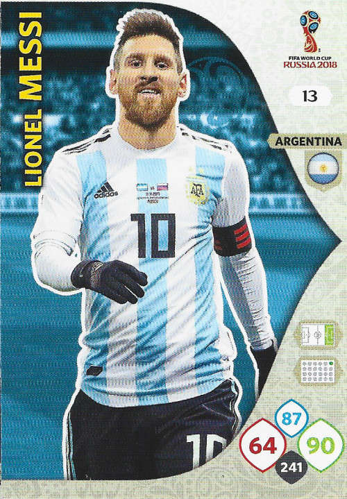 LIONEL MESSI - PANINI FIFA WORLD CUP 2018 RUSSIA - BASE TRADING CARD 13