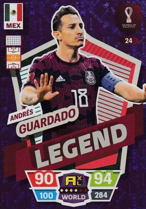 ANDRES GUARDADO - PANINI `FIFA WORLD CUP 2022` QATAR - RARE `LEGEND` TRADING CARD 24