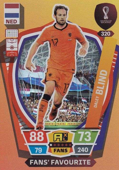 DALEY BLIND - PANINI `FIFA WORLD CUP 2022` QATAR - `FANS FAVOURITE` TRADING CARD 320