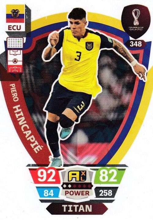 PIERO HINCAPIE - PANINI `FIFA WORLD CUP 2022` QATAR - `TITAN` TRADING CARD 348