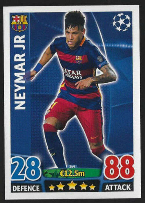 NEYMAR Jr -TOPPS CHAMPIONS LEAGUE COLLECTION 2015/16 -  BASE TRADING CARD