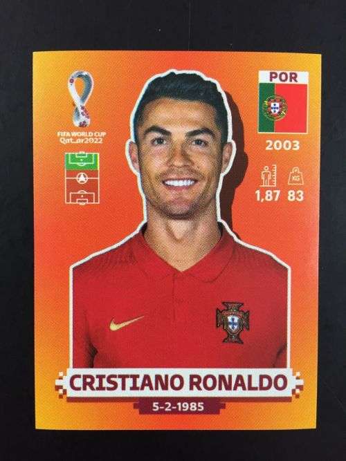 CRISTIANO RONALDO - PANINI `FIFA WORLD CUP 2022` QATAR STICKER COLLECTION - STICKER POR15 ORANGE
