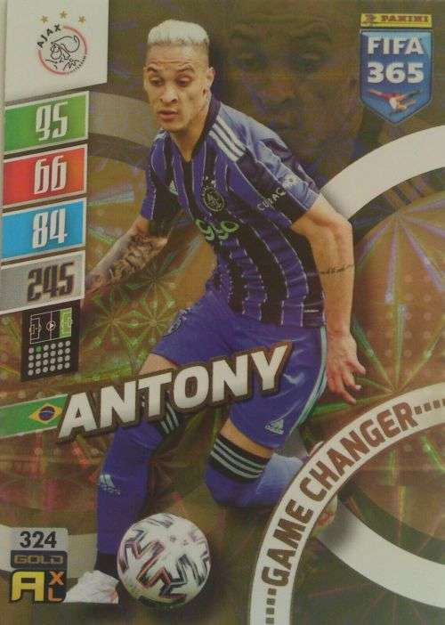 ANTONY - PANINI `FIFA 365 COLLECTION` 2021/22 - GOLD  `GAME CHANGER` TRADING CARD 324
