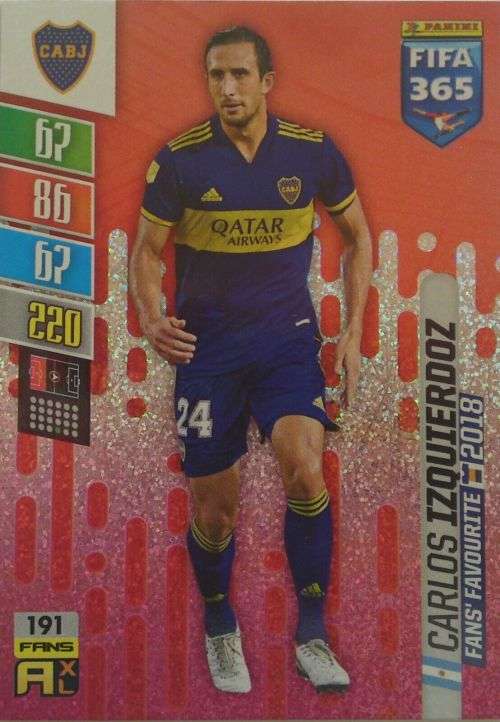 C. IZQUIERDOZ - PANINI `FIFA 365 COLLECTION` 2021/22 - SILVER `FANS FAVOURITE` TRADING CARD 191