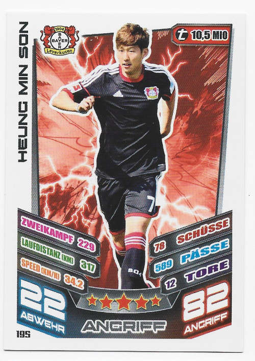 HEUNG MIN SON - TOPPS `MATCH ATTAX BUNDESLIGA` 2013 - BASE TRADING CARD