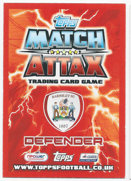 JOHN STONES (Barnsley FC)  - TOPPS `MATCH ATTAX Championship` 2012/13 - ROOKIE TRADING CARD