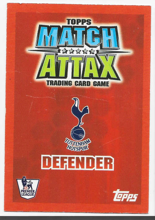 GARETH BALE (Spurs)  - TOPPS `MATCH ATTAX EPL` 2017/2008 - ROOKIE TRADING CARD