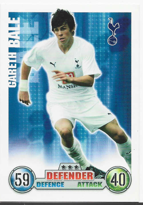 GARETH BALE (Spurs)  - TOPPS `MATCH ATTAX EPL` 2017/2008 - ROOKIE TRADING CARD