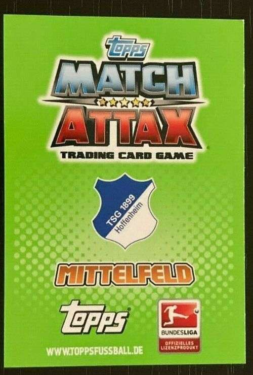 ROBERTO FIRMINO - TOPPS `MATCH ATTAX BUNDESLIGA` 2011 - `ROOKIE` TRADING CARD