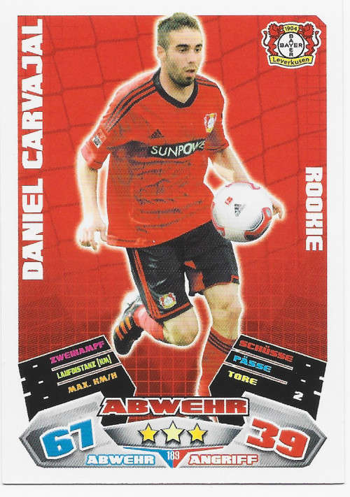 DANI CARVAJAL - TOPPS `MATCH ATTAX BUNDESLIGA` 2012/13 - `ROOKIE` TRADING CARD