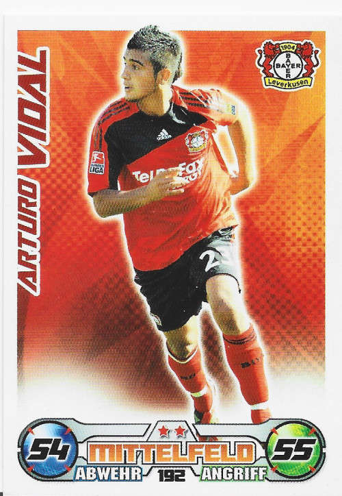 ARTURO VIDAL - TOPPS `MATCH ATTAX BUNDESLIGA` 2010/11 - `BASE` TRADING CARD