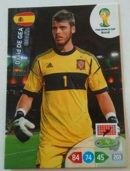 DAVID DE GEA (Spain) -PANINI `WORLD CUP 2014 BRAZIL` COLLECTION - ROOKIE TRADING CARD