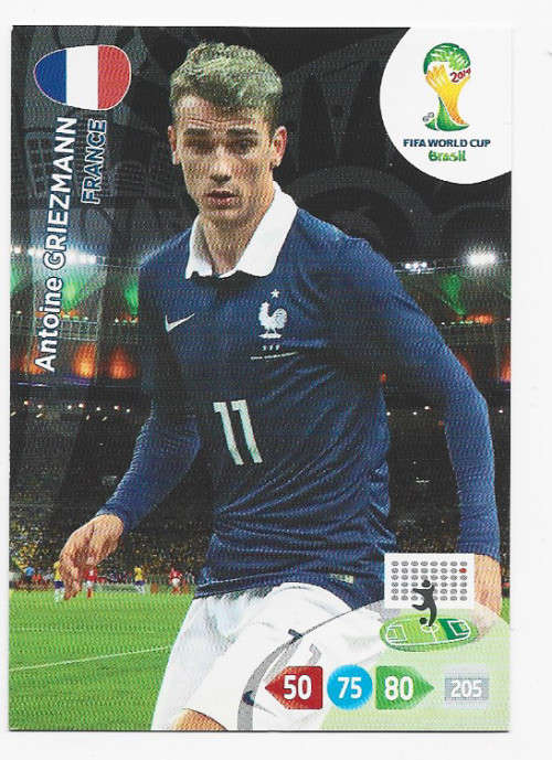 ANTOINE GRIEZMANN (France) -PANINI `WORLD CUP 2014 BRAZIL` UPDATES - RARE ROOKIE TRADING CARD