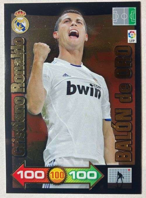 CRISTIANO RONALDO - ADRENALYN XL `LA LIGA` 2010/2011 - RARE `BALON D`ORO` TRADING CARD