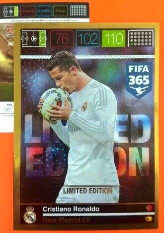 CRISTIANO RONALDO - PANINI `FIFA 365` 2016 COLLECTION - GOLD XXL `LIMITED EDITION` FOIL TRADING CARD