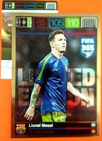 LIONEL MESSI - PANINI `FIFA 365` 2015/2016 COLLECTION - RARE XXL JUMBO GOLD `LIMITED EDITION` CARD