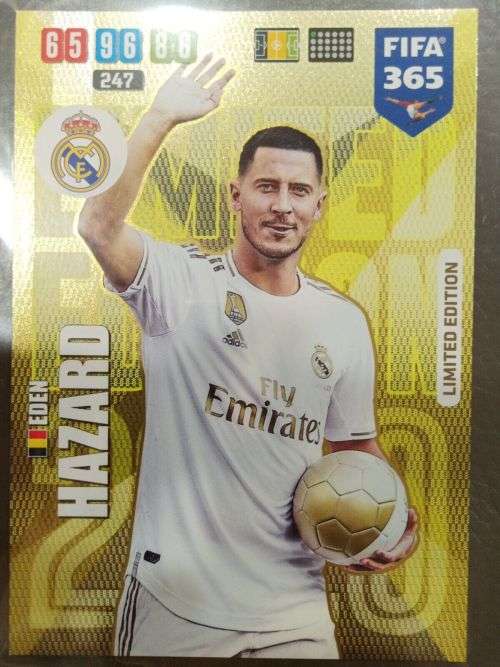 EDEN HAZARD - PANINI `FIFA 365 2020` EDITION - GOLD XXL JUMBO  FOIL `LIMITED EDITION` TRADING CARD