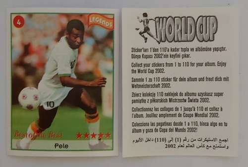 PELE - FIFA WORLD CUP 2002 KOREA/JAPAN - RARE `LEGEND` STICKER 4