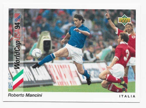 ROBERTO MANCINI (Italy) - FIFA WORLD CUP 1994 USA `UPPER DECK`  - TRADING CARD 84