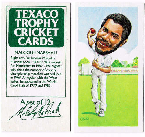 MALCOLM MARSHALL (West Indies) - TEXACO TROPHY 1984 CRICKET CARD COLLECTION - TEA TRADING CARD