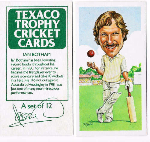 IAN BOTHAM (England) - TEXACO TROPHY 1984 CRICKET CARD COLLECTION - TEA TRADING CARD