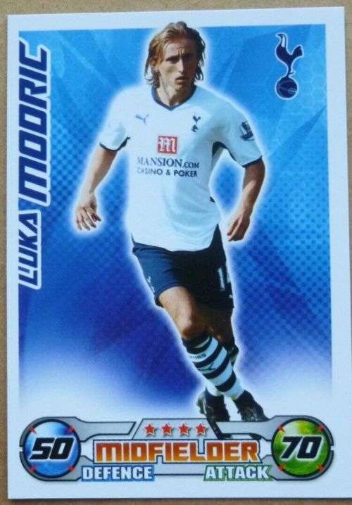 LUKA MODRIC - TOPPS `MATCH ATTAX EPL` 2008/09 - ROOKIE `BASE` TRADING CARD