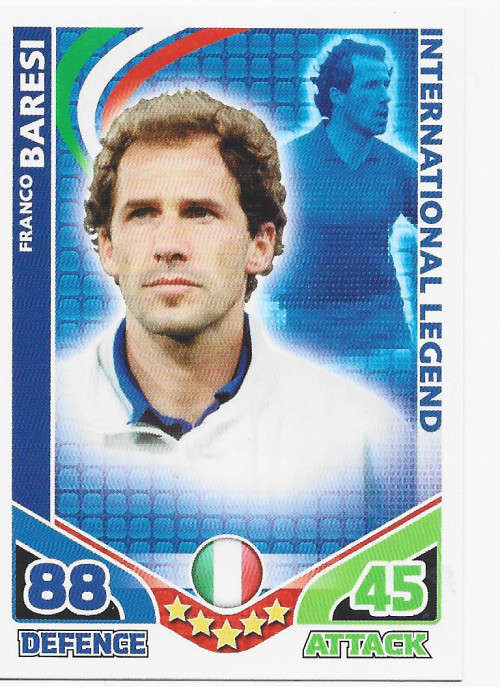 FRANCO BARESI (Italy) - TOPPS `MATCH ATTAX WORLD CUP 2010` - `INTERNATIONAL LEGEND` TRADING CARD