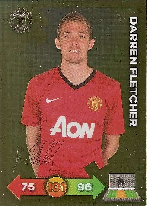 DARREN FLETCHER - PANINI `MANCHESTER UNITED ADRENALYN XL 2013` - RARE `GOLD FOIL AUTO` CARD 97