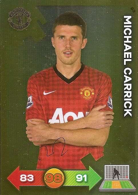 MICHAEL CARRICK - PANINI `MANCHESTER UNITED ADRENALYN XL 2013` - RARE `GOLD FOIL AUTO` CARD 93
