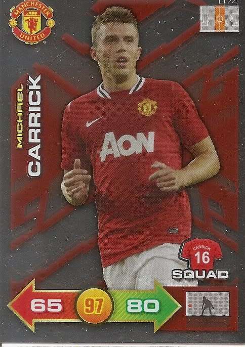 MICHAEL CARRICK - PANINI `MANCHESTER UNITED ADRENALYN XL 2012` - RARE `SPECIAL SQUAD` FOIL CARD 74