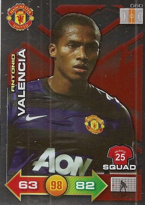 ANTONIO VALENCIA - PANINI `MANCHESTER UNITED ADRENALYN XL 2012` - RARE `SPECIAL SQUAD` FOIL CARD 80