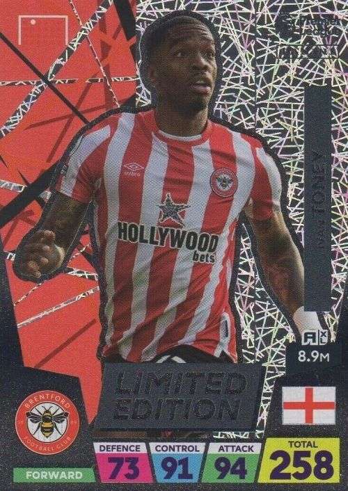 IVAN TONEY - PANINI English Premier League 2022/23 -  `LIMITED EDITION` TRADING CARD