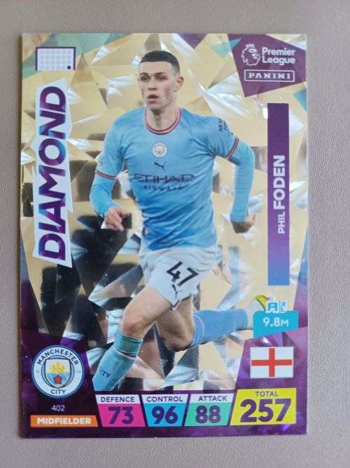 PHIL FODEN - PANINI  English Premier League 2022/23 - `DIAMOND` TRADING CARD 402