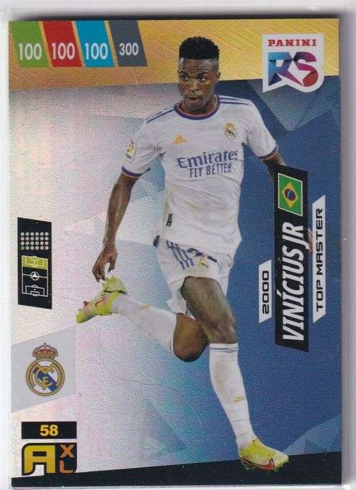 VINICIUS Jr - PANINI `FIFA 365 COLLECTION` 2021/22 - RISING STAR `TOP MASTER` FOIL TRADING CARD