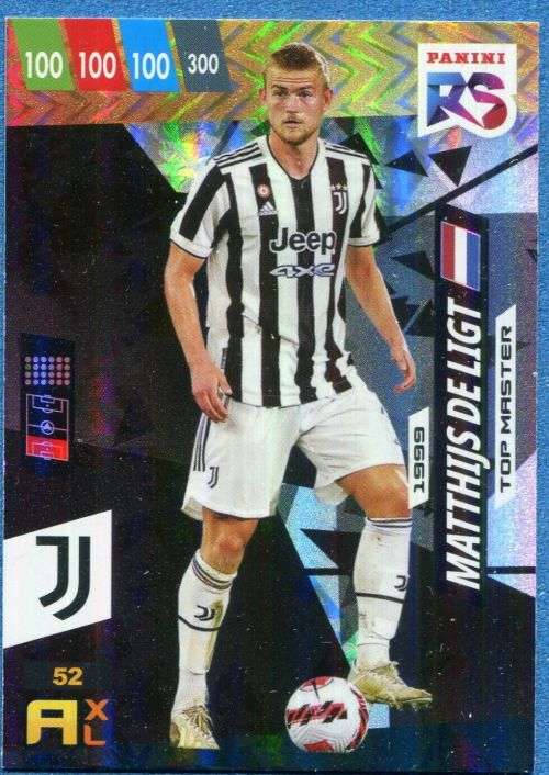 MATTHIJS DE LIGT - PANINI `FIFA 365 COLLECTION` 2021/22 - RISING STAR `TOP MASTER` FOIL TRADING CARD
