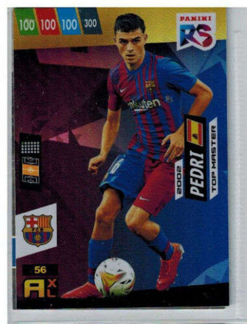 PEDRI - PANINI `FIFA 365 COLLECTION` 2021/22 - RISING STAR `TOP MASTER` FOIL TRADING CARD