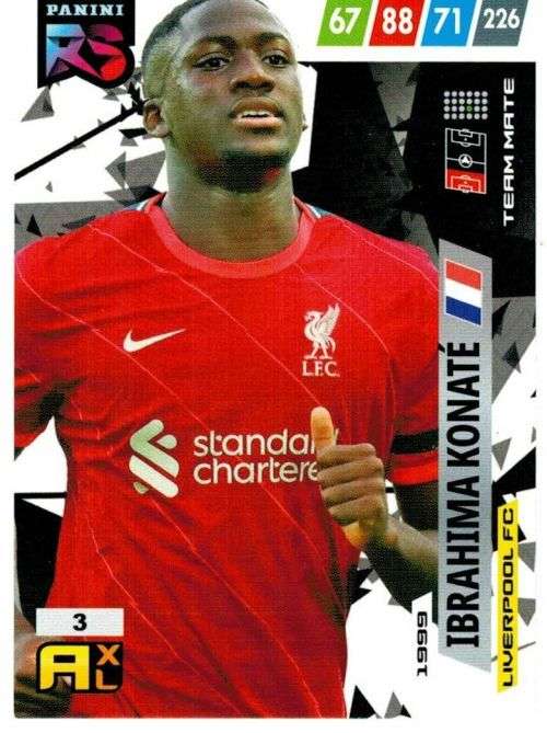IBRAHIMA KONATE (Liverpool) - PANINI `FIFA 365 COLLECTION` 2021/22 - RISING STAR TRADING CARD 3